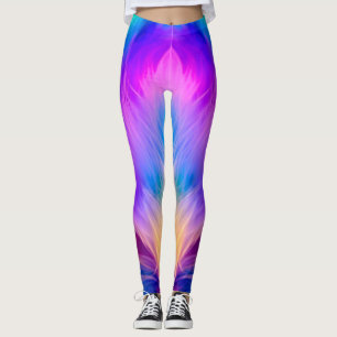 Leggings Couleurs arc-en-ciel Conception de fourrure