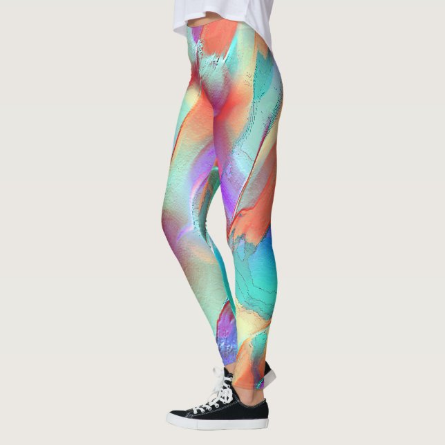 Leggings Couleurs arc-en-ciel dans la roche perchée virtuel (Gauche)