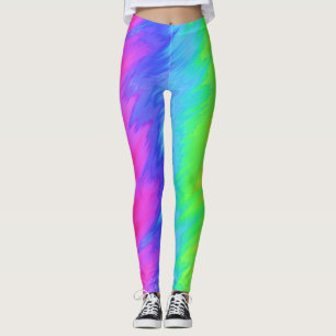 Leggings Couleurs arc-en-ciel Légendes d'impression vertica