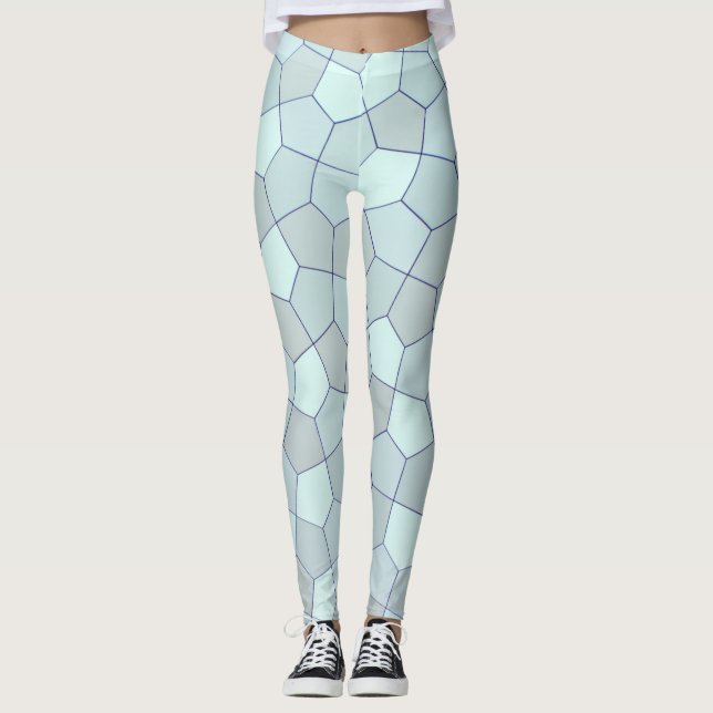 Leggings Couleurs bleues Abstraites (Devant)