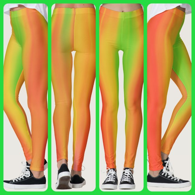 Leggings Couleurs Citron Clair Orange Jaune Vert (Créateur téléchargé)