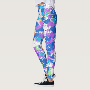 Leggings Couleurs cool Peinture Abstraite, Blurple