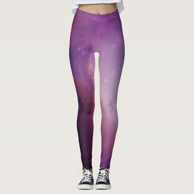 Leggings Couleurs cosmiques mignonnes Stars Galaxy Motif Fe (Devant)
