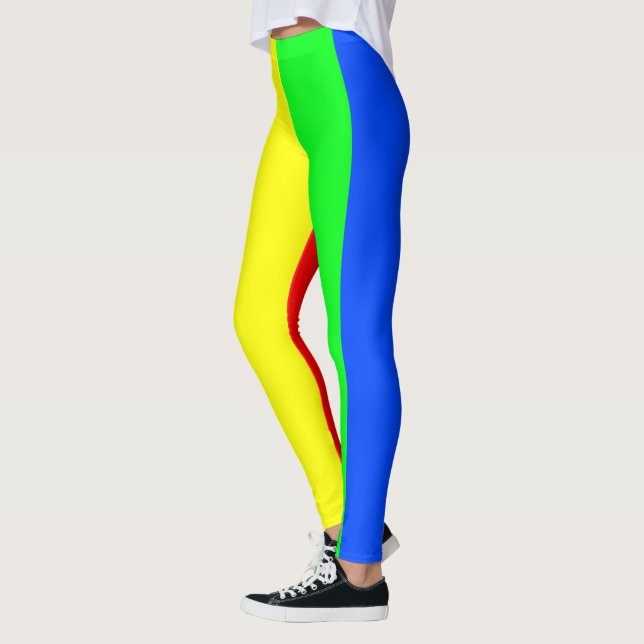 Leggings Couleurs d'arc-en-ciel, rayures renversantes (Gauche)