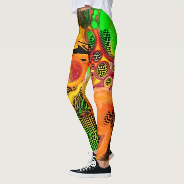 Leggings Couleurs d'automne Abstrait pour la peinture (Gauche)