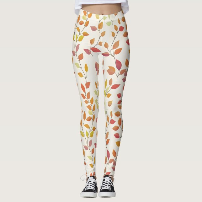 Leggings Couleurs d'automne feuille (Devant)