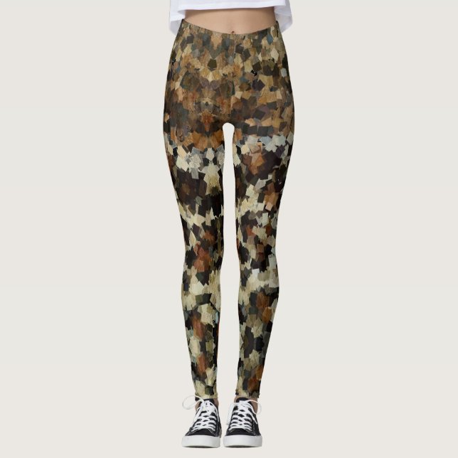 Leggings Couleurs d'automne Funny Mosaic Motif (Devant)