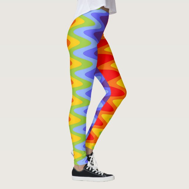 Leggings Couleurs de Chakras / Arc en ciel - chevrons de zi (Droite)