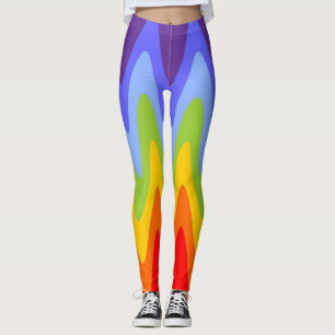 Leggings Couleurs de Chakras / Arc-en-ciel - vagues hautes