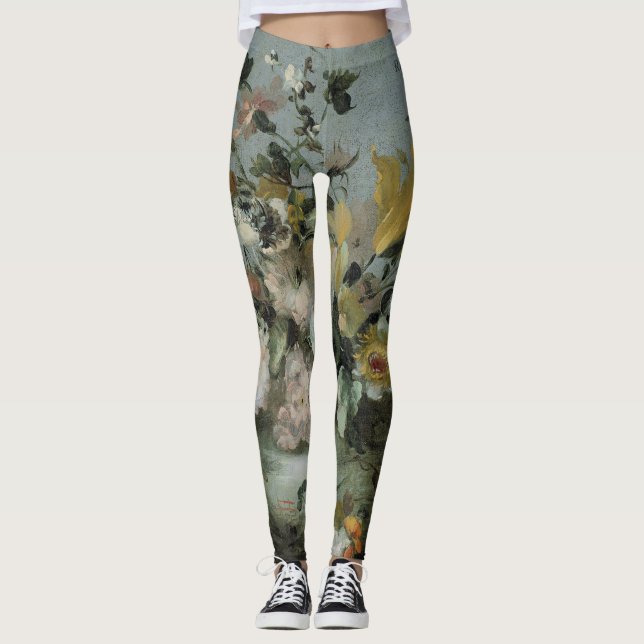 Leggings couleurs douces de conception assez florale (Devant)