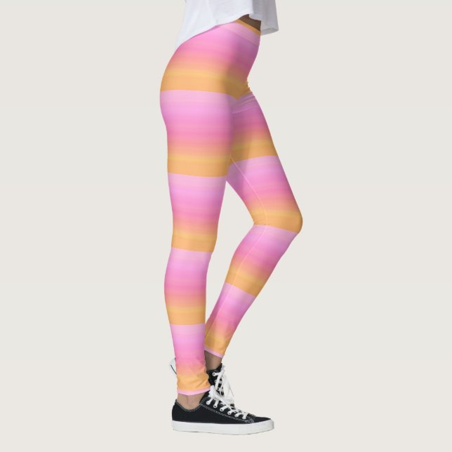 Leggings Couleurs du coucher de soleil tropicale Pignon ros (Droite)