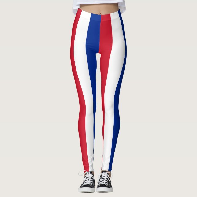 Leggings Couleurs du drapeau national cubain triées vertica (Devant)