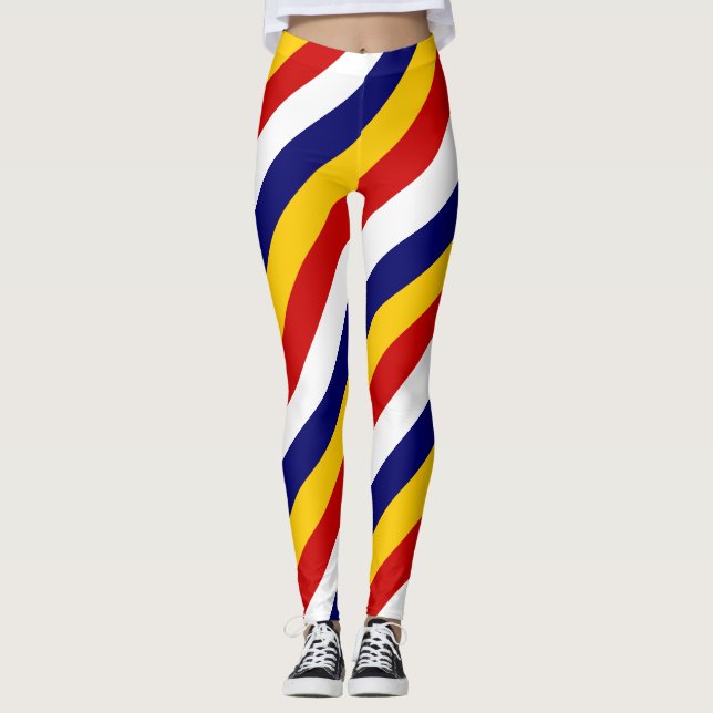 Leggings Couleurs du drapeau national de Malaisie diagonale (Devant)