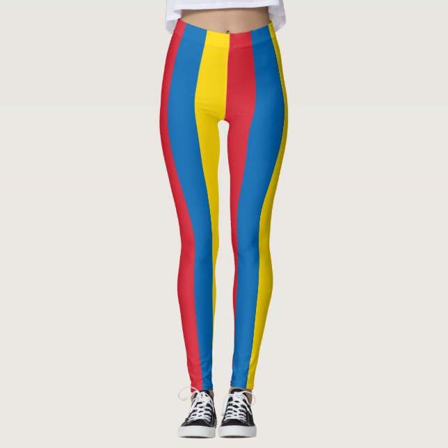 Leggings Couleurs du drapeau national de Mongolie triées ve (Devant)