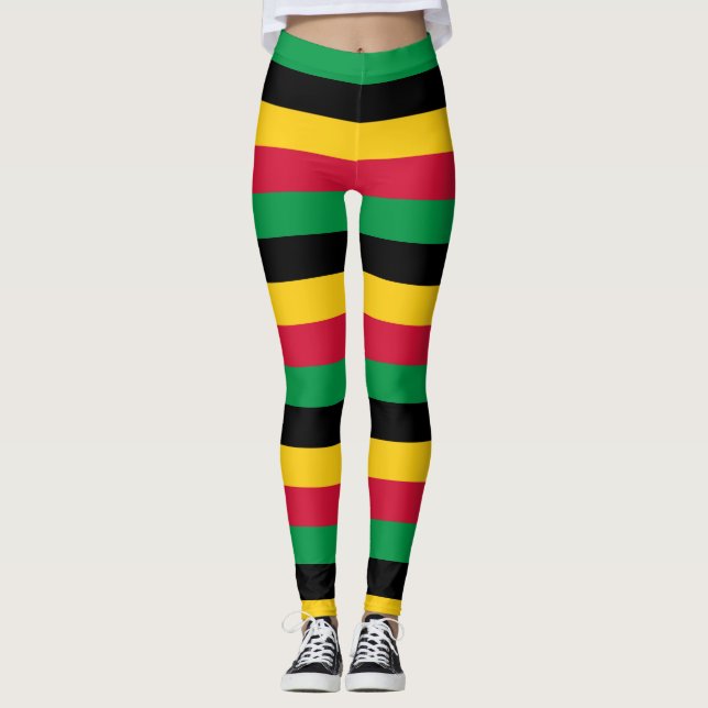 Leggings Couleurs du drapeau national de Vanuatu Horizontal (Devant)