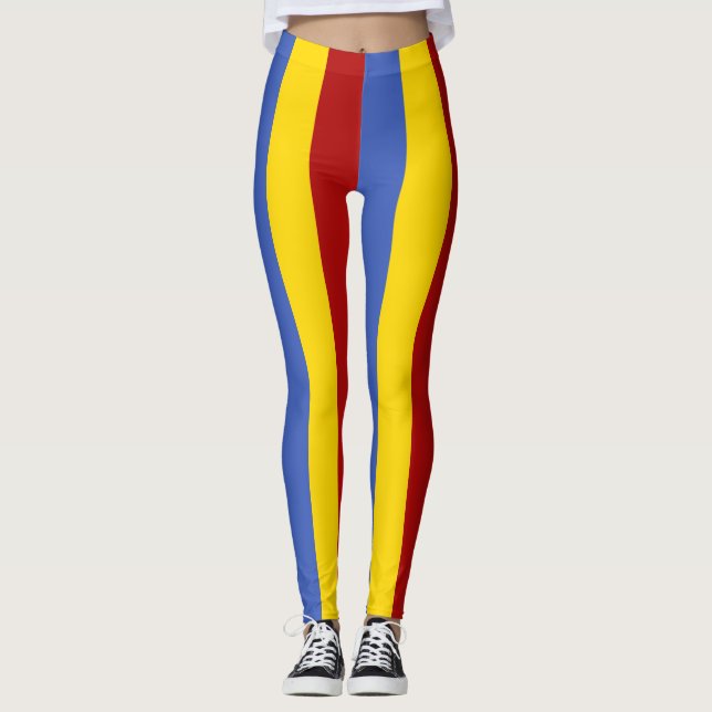 Leggings Couleurs du drapeau national d'Eswatini triées ver (Devant)
