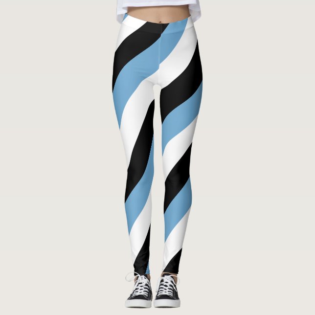 Leggings Couleurs du drapeau national du Botswana diagonale (Devant)