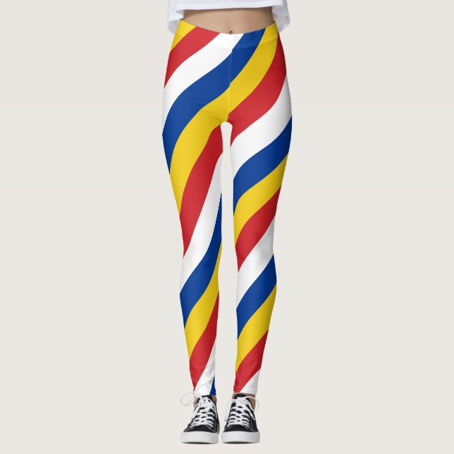 Leggings Couleurs du drapeau national du Cap-Vert diagonale (Devant)