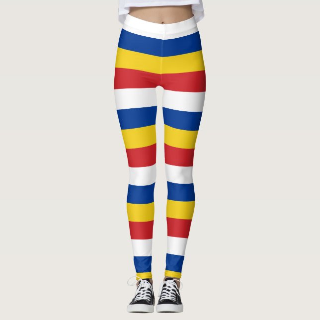 Leggings Couleurs du drapeau national du Cap-Vert horizonta (Devant)
