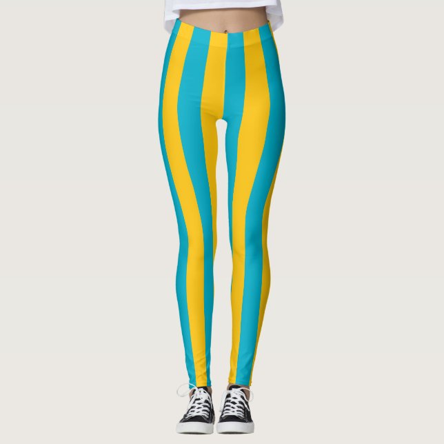 Leggings Couleurs du drapeau national du Kazakhstan triées  (Devant)