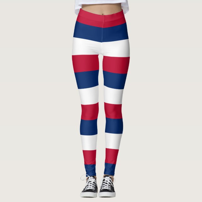 Leggings Couleurs du drapeau national du Liberia à rayures  (Devant)