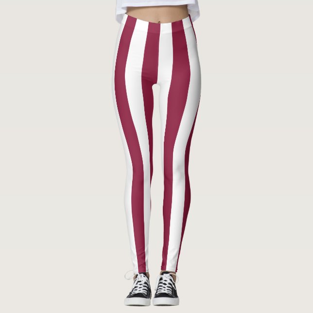 Leggings Couleurs du drapeau national du Qatar verticales t (Devant)
