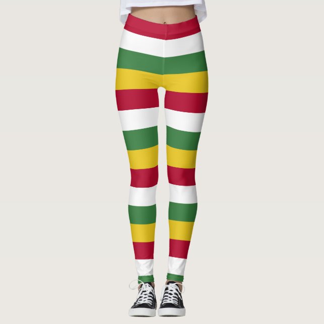 Leggings Couleurs du drapeau national du Suriname Horizonta (Devant)