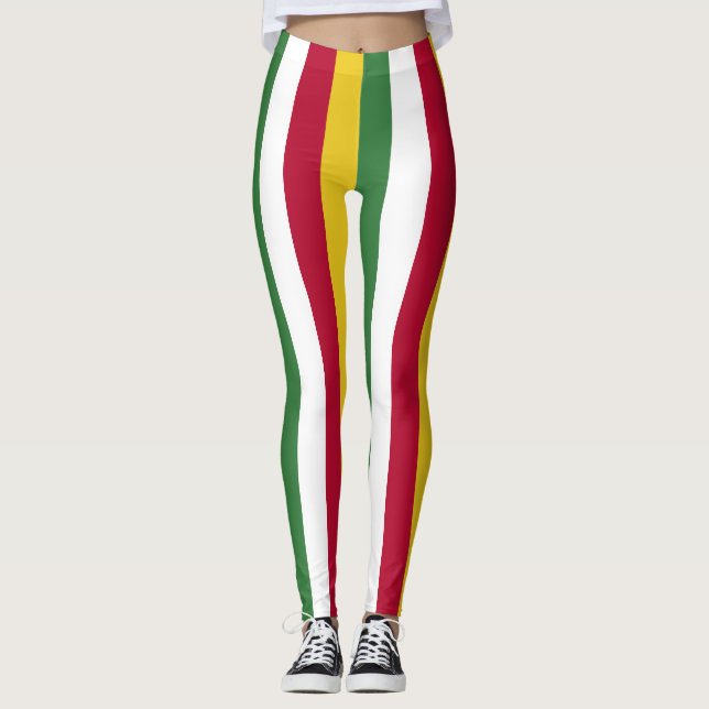 Leggings Couleurs du drapeau national du Suriname triées ve (Devant)