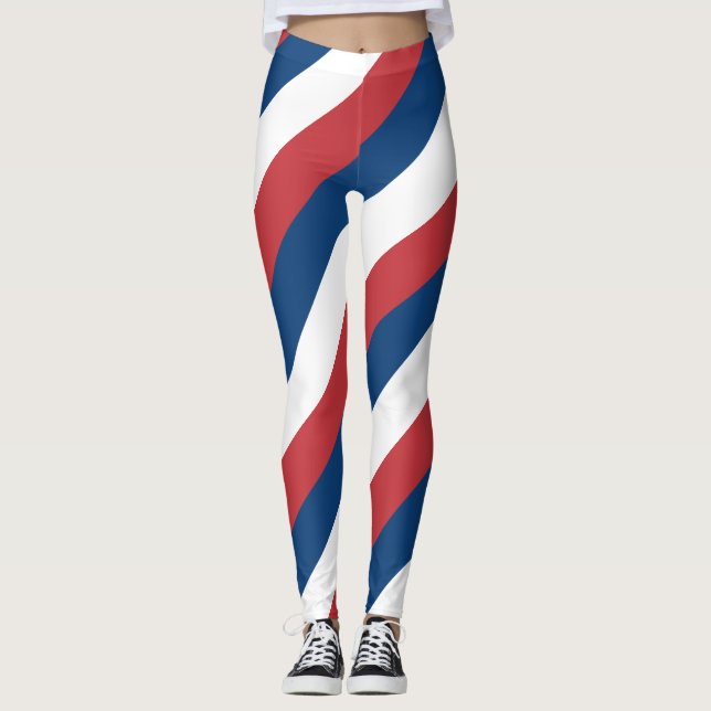 Leggings Couleurs du drapeau national serbe diagonales trié (Devant)