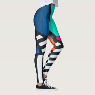 Leggings Couleurs en briques peintes des années 80
