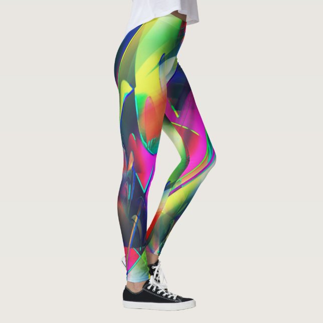 Leggings Couleurs extravagantes de formes abstraites et voy (Droite)