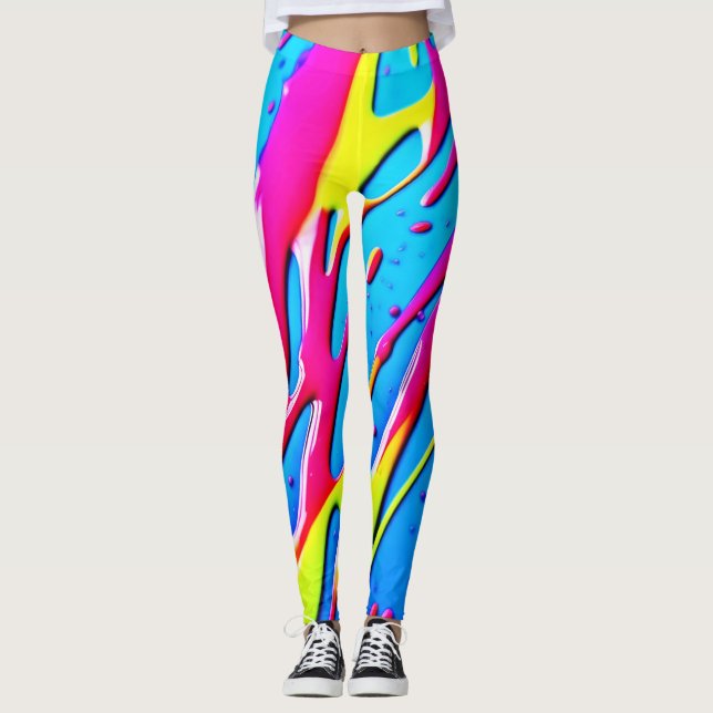 Leggings Couleurs fluides : Un chef-d'oeuvre Abstrait à la  (Devant)