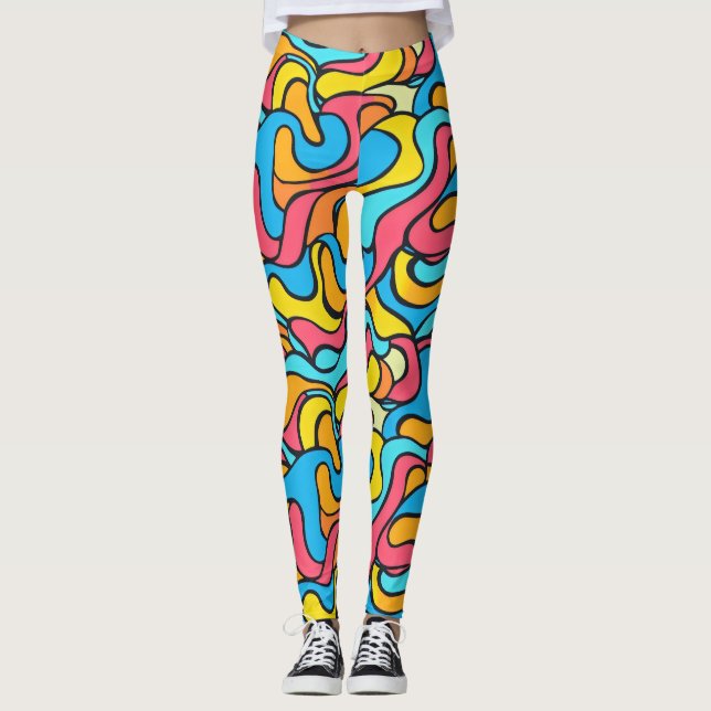 Leggings Couleurs funky Abstrait (Devant)