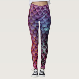 Leggings Couleurs mauves, bleues, rouges Conception des éch