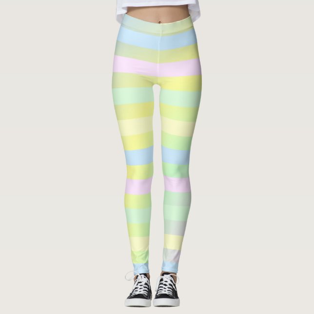 Leggings Couleurs pastel arc-en-ciel (Devant)
