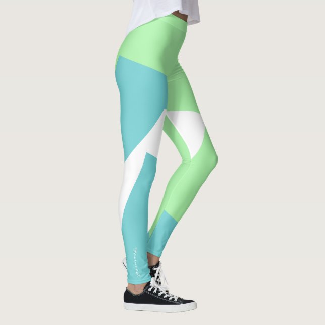 Leggings Couleurs pastel focalisées Jambes vert turquoise (Droite)