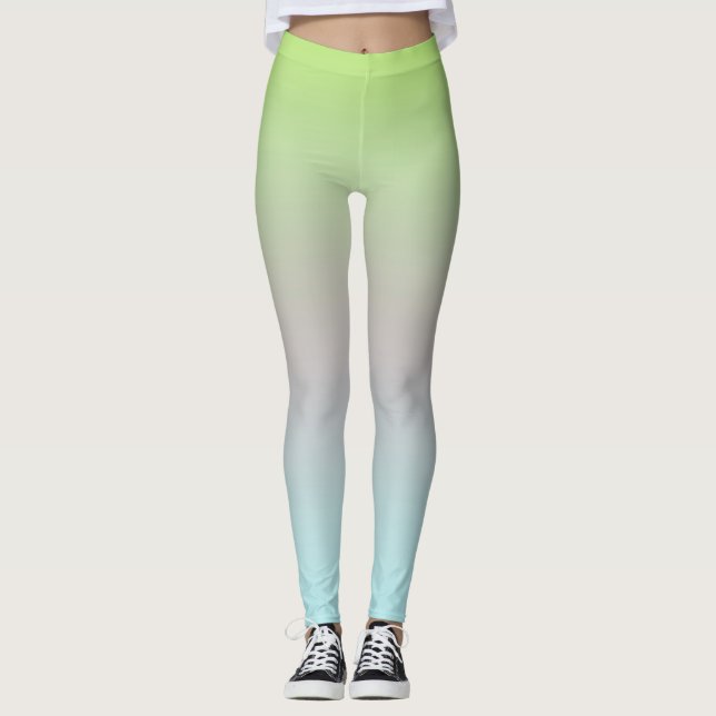 Leggings Couleurs pastel lumineuses Bleu bleu rose vert (Devant)