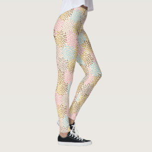 Leggings Couleurs pastel motif de starburst abstrait