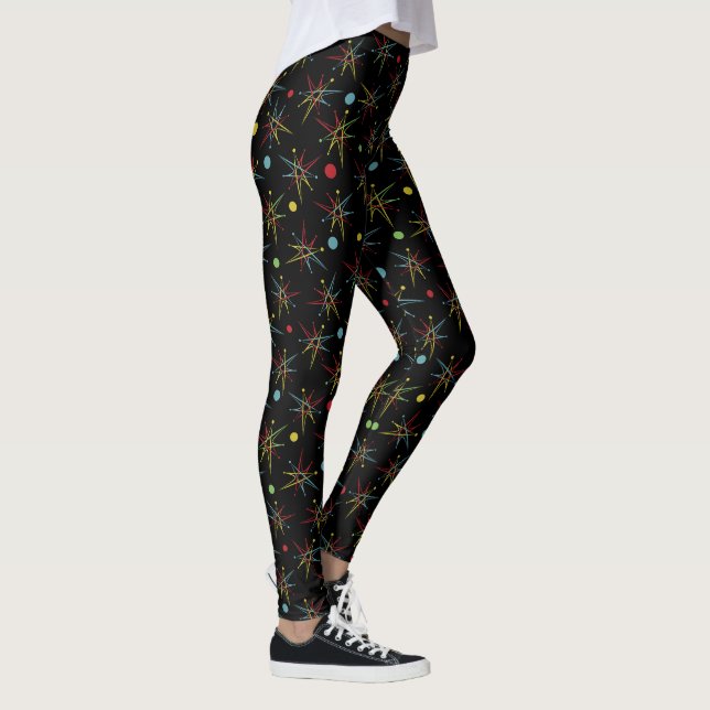 Leggings Couleurs personnalisées de point rétro atomique de (Droite)