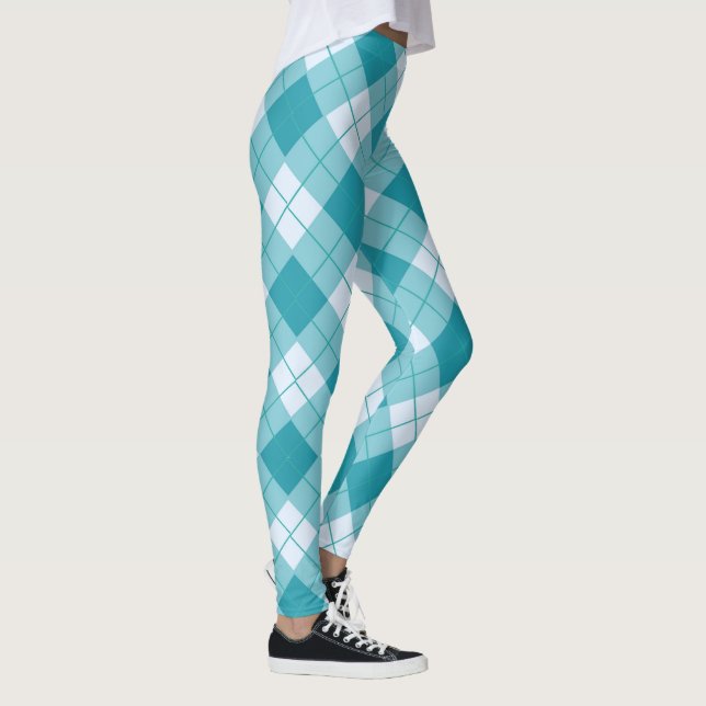 Leggings Couleurs printanières motif bleu clair et blanc (Droite)