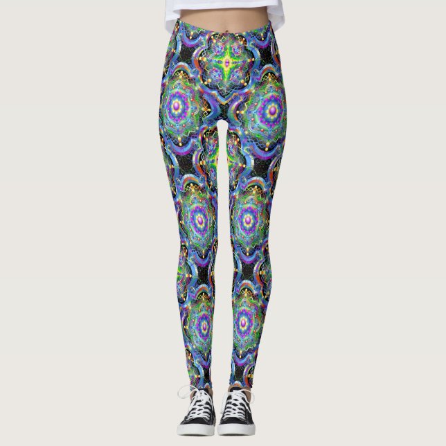 Leggings Couleurs psychédéliques Universe Mandala (Devant)
