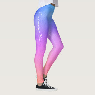 Leggings Couleurs rayonnantes rose pourpre et bleu Dreamy