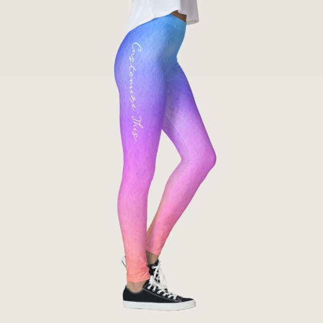 Leggings Couleurs rayonnantes rose pourpre et bleu Dreamy (Droite)