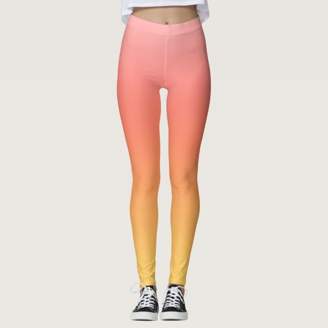 Leggings Couleurs simples - Jaune à Misty Pink ombre (Devant)