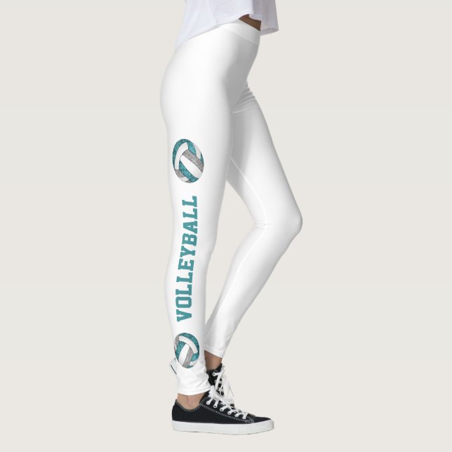 Leggings Couleurs turquoises de l'équipe grise volleyballs  (Droite)
