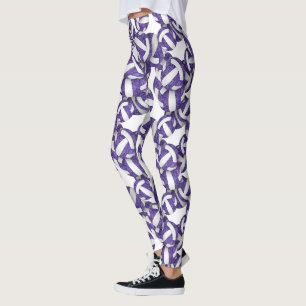 Leggings Couleurs violet blanc équipe girly volleyballs mot