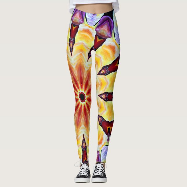Leggings Couleurs vives Artdeco géométrique rétro (Devant)