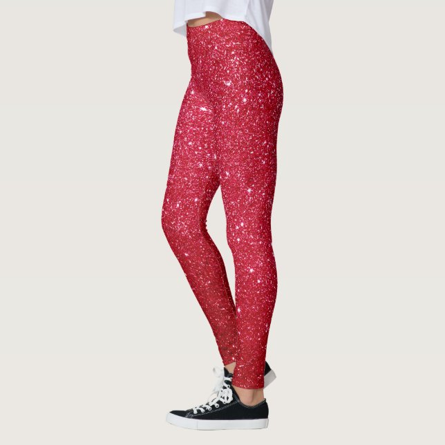 Leggings Coup de Parties scintillant rouge vif Noël Père No (Gauche)