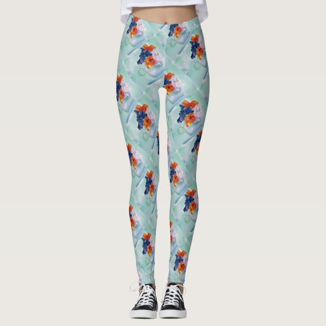 LEGGINGS COUPE DE PANSIERS | LÉGUMES FLORAUX (Devant)