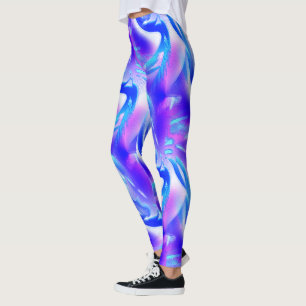 Leggings Coupes bleues avec rainures numériques sur texture